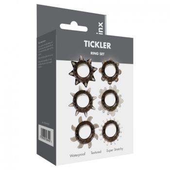 Linx Tickler Set Textured Ring Smoke 6 pieces