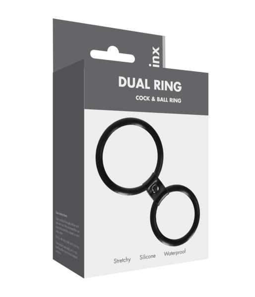 Linx Dual Ring Cock & Ball Ring Black