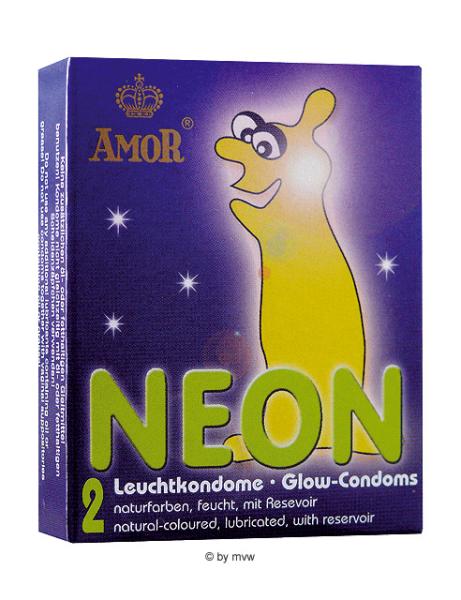 Amor Neon Leuchtkondome 2 Stk. NETTO
